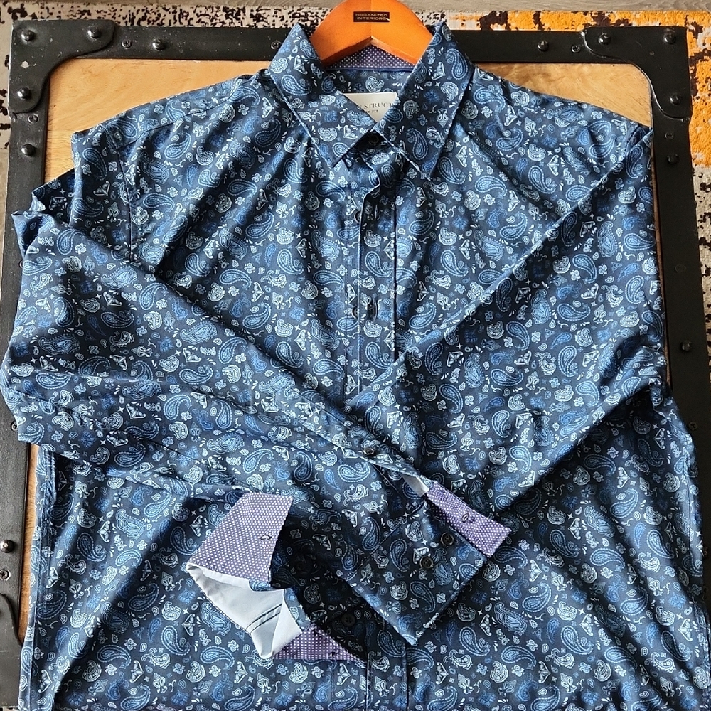CONSTRUCT Blue Paisley Shirt